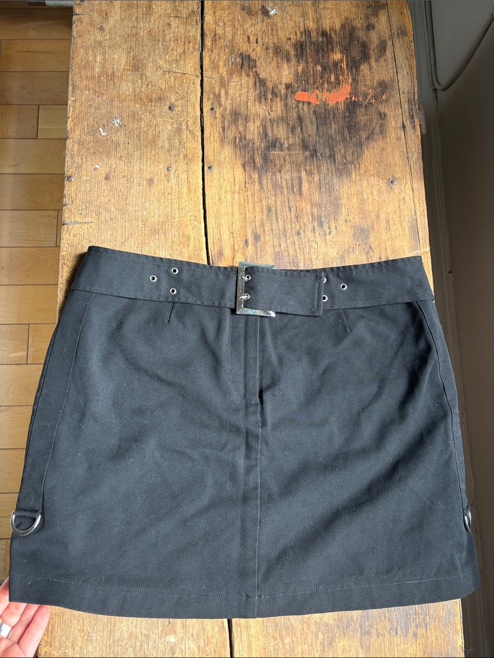 Black Y2K Mini Skirt with Belt